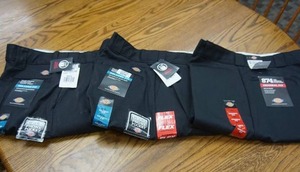 (3) NEW Mens Dickies Black Work Pants