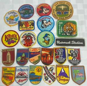 lot 11 image: Vintage California Patch Collection - Disneyland, Universal Studios, San Diego Zoo, Catalina Island and more
