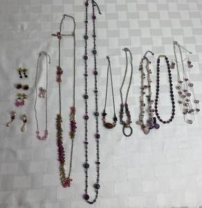 lot 38 image: Shades of Purple Costume Jewelry Lot