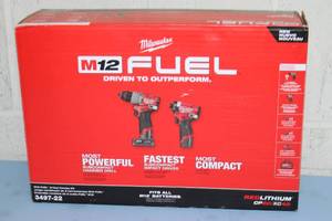 Milwaukee M12 FUEL Hammer Drill  Driver AND Hex Impact Driver Combo Kit - Model 3497-22 - NEW in Box