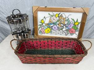 New Stained Glass, Spice Rack, and Basket