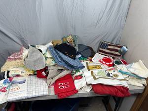 Vintage Linens, Crocheted Blanket, and More