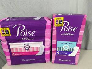 2 New Packs of Poise Feminine Pads