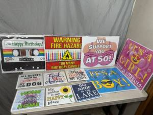 11 New Waterproof Yard Signs with Stands