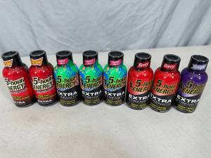 8 New Bottles of 5 Hour Energy Extra Strength - Assorted Flavors