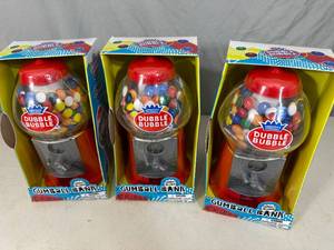 3 New Dubble Bubble Gumball Machines with Gumballs