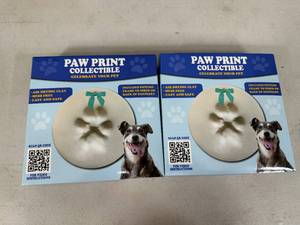 2 New Paw Print Pet Clay Collectibles
