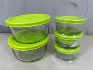5 New Anchor Glass Food Storage Containers