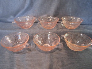 lot 15 image: Pink Depression Glass