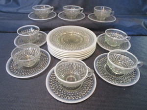lot 58 image: Moonstone Plates, Cups, Saucers
