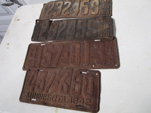 lot 263 image: Antique Mn License Plates