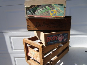 lot 282 image: Fruit Crate Wood Boxes