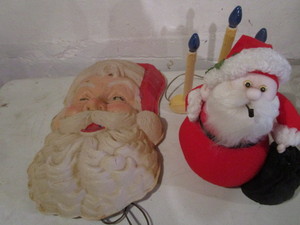 lot 340 image: Antique Santa Face, Window Candles