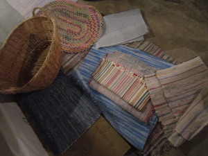 lot 369 image: Basket Of Floor Rugs