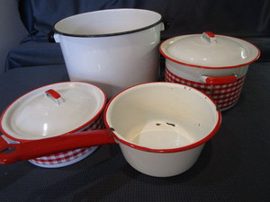 lot 133 image: Enamel Pots