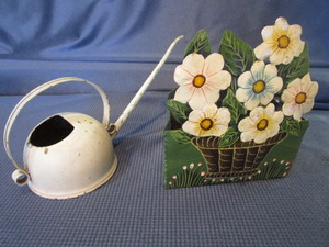 lot 134 image: Vintage Watering Can & Wall Pocket