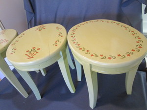 lot 152 image: Three Hand Stenciled Tables