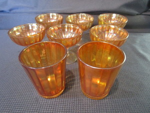 lot 161 image: Carnival Glass Sherbets & Glasses
