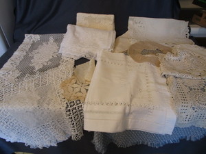 lot 194 image: Tablecloths Some Stains & Need Repair