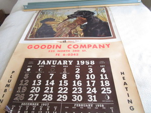 lot 196 image: Vintage 1958 Calendar