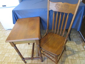 lot 212 image: Pressback Chair & Table
