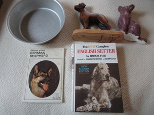 lot 395 image: Dog Books, Statue, Bowl