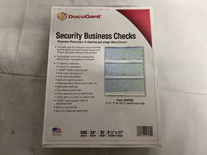 500 Sheets of Security Business Checks - 1500 Checks Total