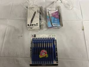 3 Packs of Pens - Black and Blue