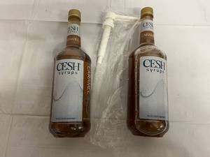 Two Bottles of Caramel Cesh Coffee Syrup