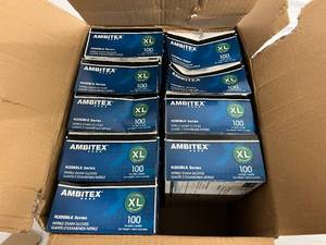 9 Packs of Black Ambitex Nitrile Gloves - XL