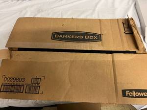 4 Pack of Black Striped Banker Boxes