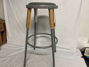 3 Metal Stools - Gray