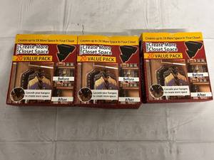 3 Boxes of Closet Space Saving Hooks