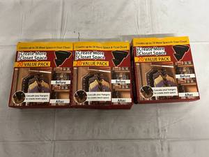 3 Boxes of Closet Space Saving Hooks