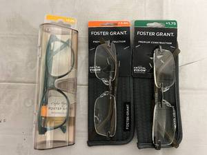 3 Pairs of Foster Grant Reading Glasses - 2, 2.5, 1.75