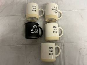 5 Porcelain Coffee Mugs - 18.3 fl oz
