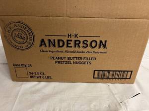 24 Bags of HK Anderson Peanut Butter Filled Pretzels