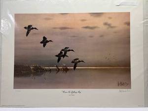 lot 16 image: Les C. Kouba Signed Numbered Print Cans In Lifting Fog