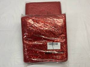 lot 51 image: MM. 2 Red Sequin Tableclothes