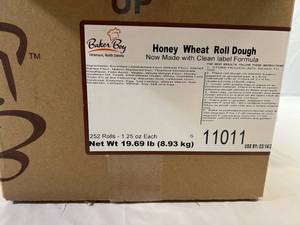 lot 92 image: H. 252x 1.25oz Rolls Baker Boy Honey Wheat Roll Dough