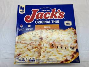 lot 103 image: L. 4Pack Jacks Orginal Thin Cheese Pizza