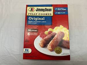 lot 116 image: L. 36 Count Package Jimmy Dean Fully Cooked Pork Sausage Links Best Date 92023