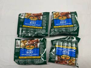 lot 122 image: L. 4x 8.3oz  Ecrich Smok-y Beef Breakfast Sausage Links