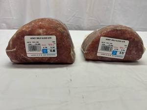 lot 126 image: F. 2.90lb & 2.04lb Smithfield Honey Cured Sliced Ham