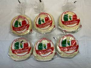 lot 165 image: OO.6x 18ct White Corn Tortillas-Street Taco Size