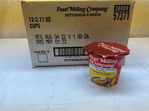 lot 175 image: MM.12x 2.11oz Cups Pearl & Milling Co. Pancake on the Go-ButtermilkMaple Syrup