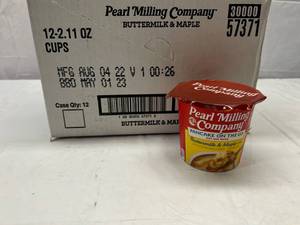 lot 177 image: MM.12x 2.11oz Cups Pearl & Milling Co. Pancake on the Go-ButtermilkMaple Syrup