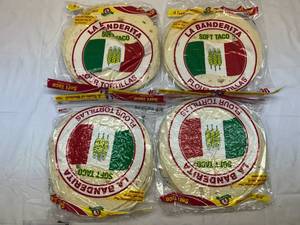 lot 193 image: OO. 4x 10ct La Banderita Soft Taco Flour Tortilla