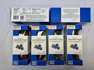 lot 232 image: 6x5.3oz Raincoast Crisps-Wild Blueberry & Almond Crackers