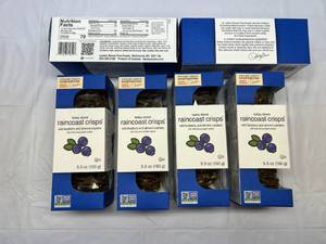 lot 233 image: 6x5.3oz Raincoast Crisps-Wild Blueberry & Almond Crackers
